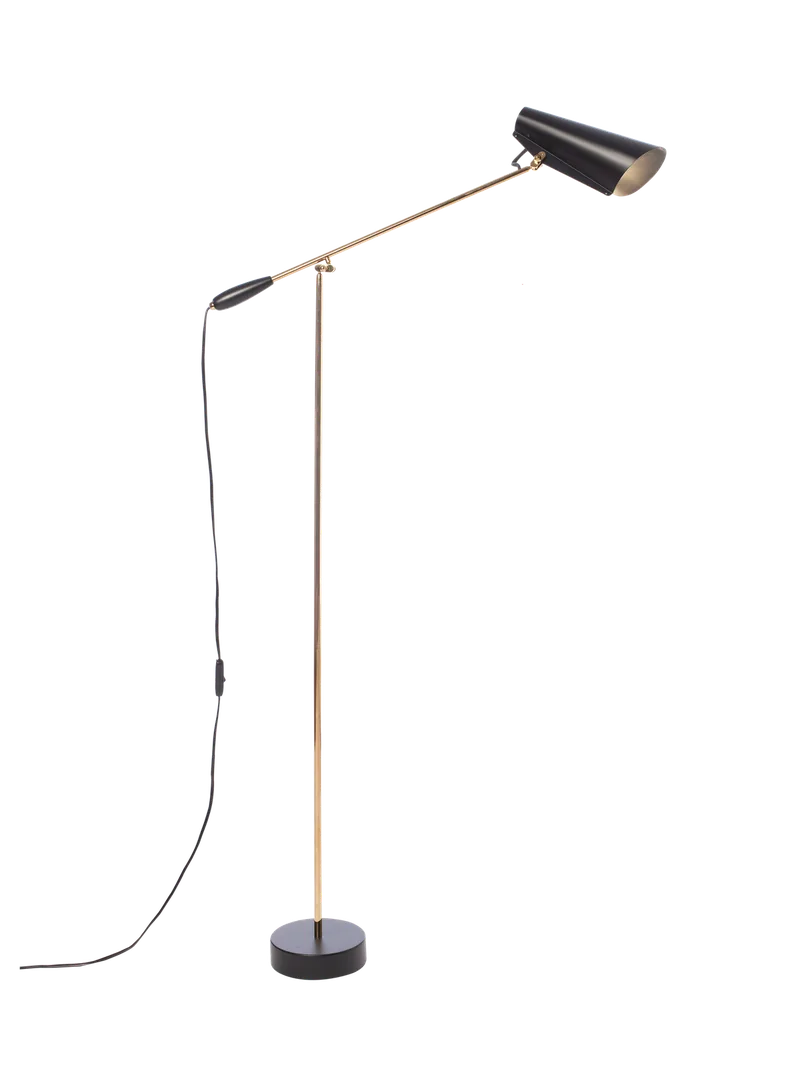 Birdy gulvlampe by Northern in Svart/Messing – product photo