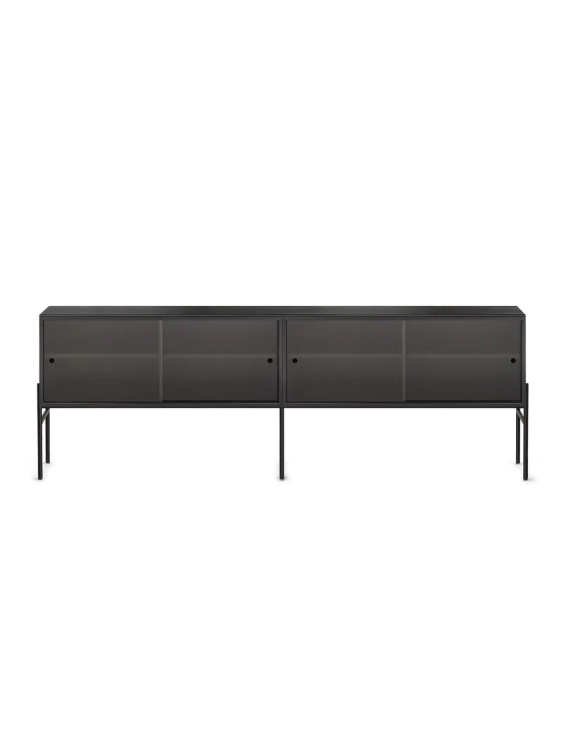 Hifive glass oppbevaringssystem von Northern in Black painted oak, Høye ben, 200 cm – Produktfoto