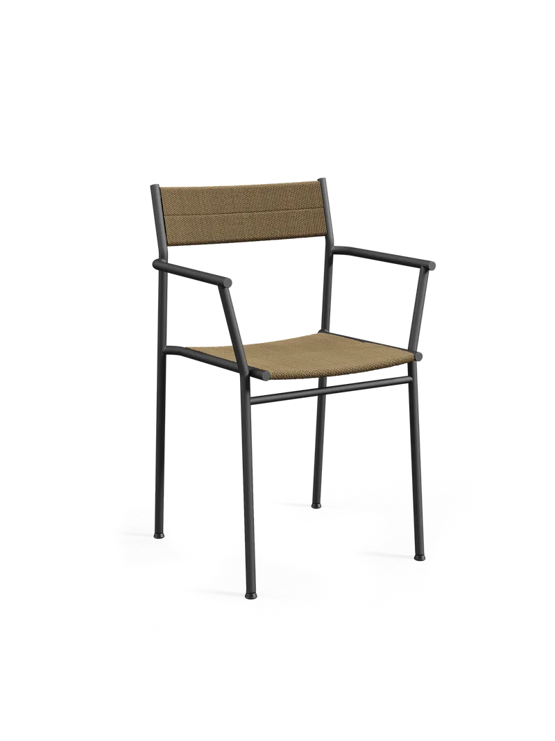 Vev spisestol m/armlener by Northern in Svart/brun tau – product photo