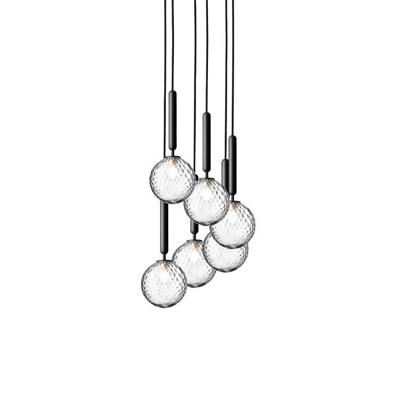 Miira 6 Lysekrone by Nuura in Rock grey / optic clear – product photo