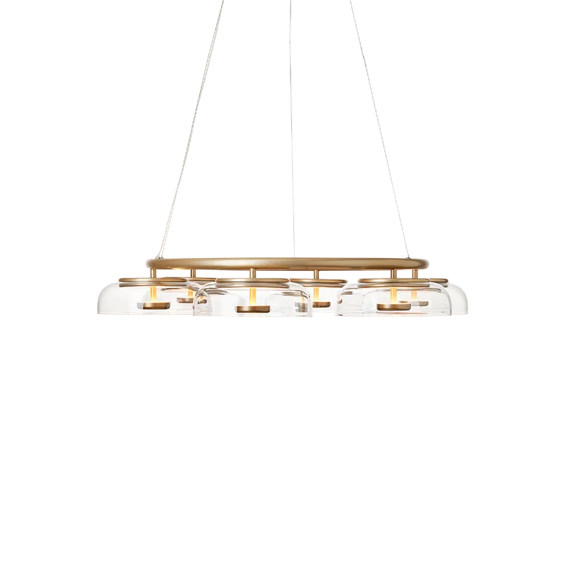 Blossi 6 Lysekrone, nordic gold / clear by Nuura – product photo