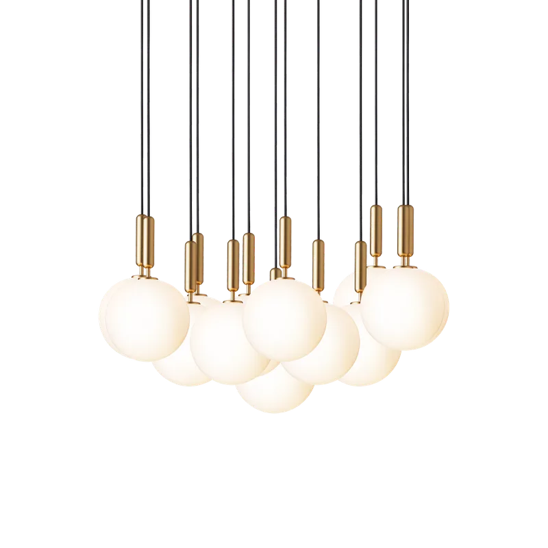 Miira 13 Large Lysekrone by Nuura in Brass / opal – product photo