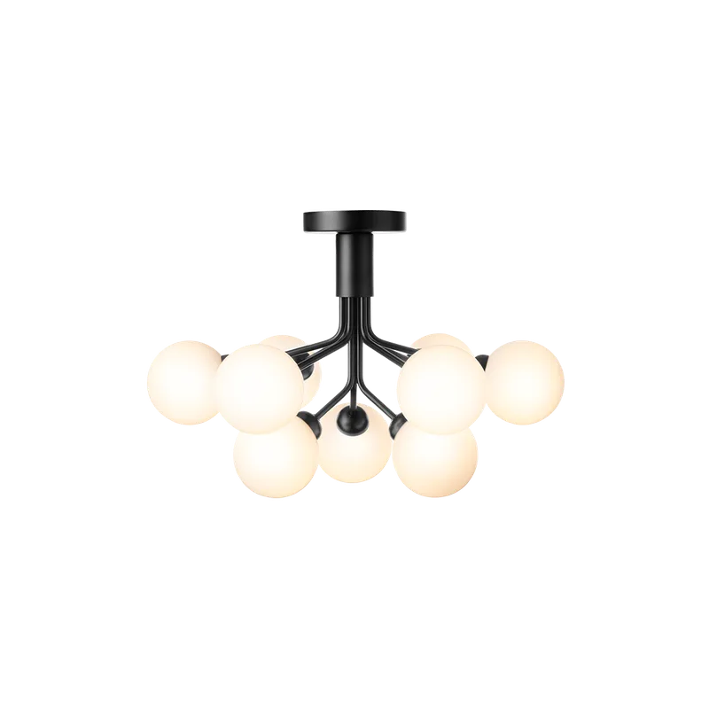 Apiales 9 Ceiling Lysekrone van Nuura in Satin black / opal – productfoto