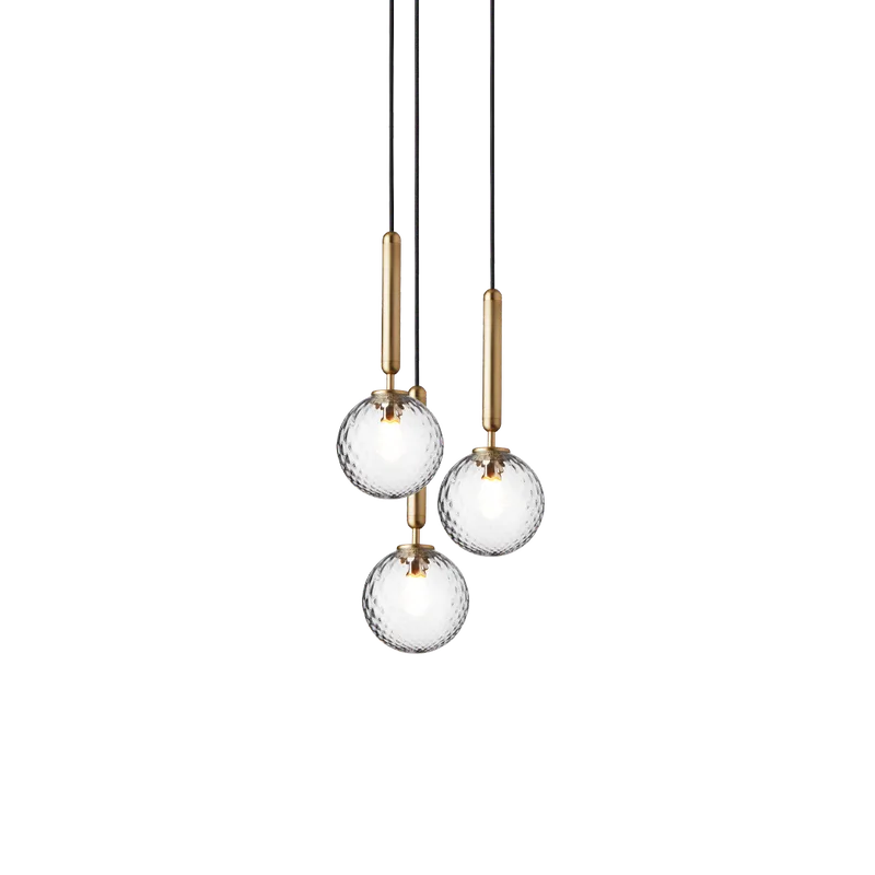Miira 3 Lysekrone by Nuura in Brass / optic clear – product photo