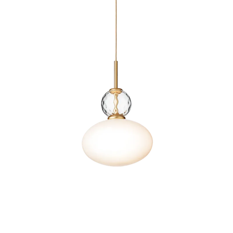 Rizzatto 32 Lysekrone, satin brass / opal van Nuura – productfoto