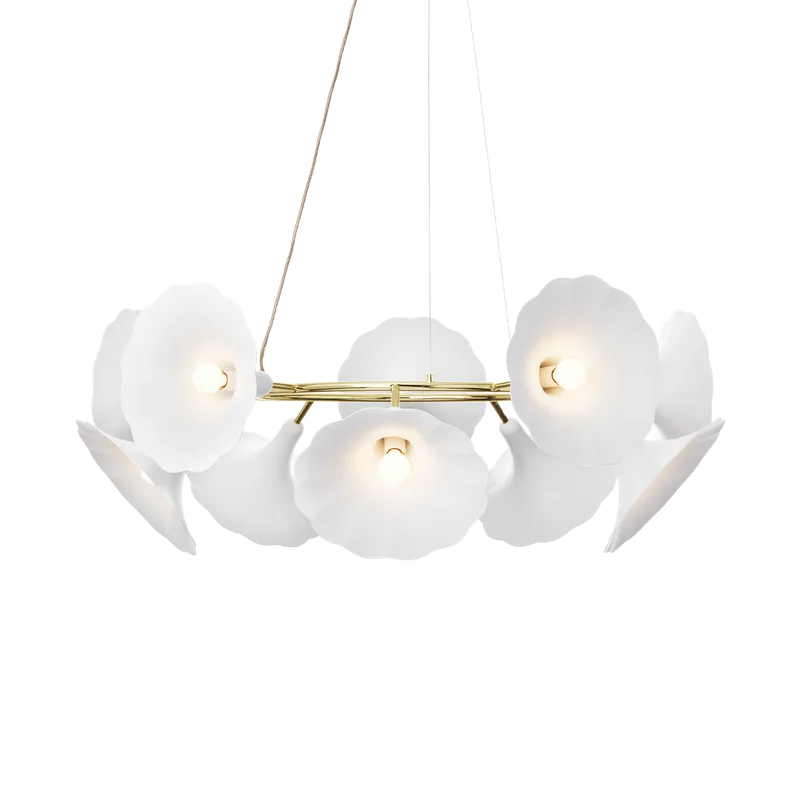 Petalii 10 Lysekrone, white / polished brass de Nuura – photo du produit