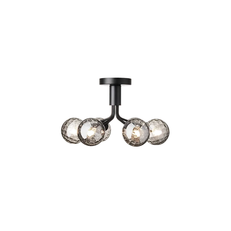 Apiales 6 Ceiling Lysekrone by Nuura in PRO, satin black / optic smoked – product photo