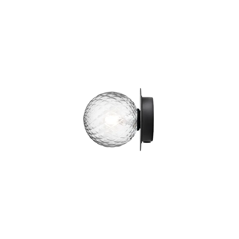 Liila 1 Small Væglampe von Nuura in Black / optic clear – Produktfoto