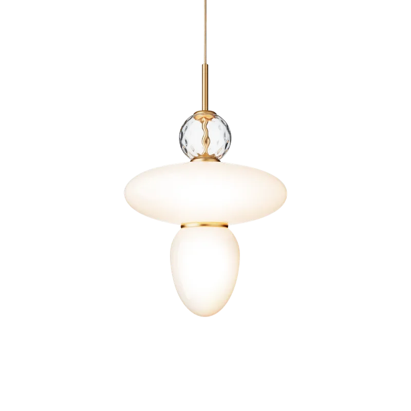 Rizzatto 43 Lysekrone, satin brass / opal by Nuura – product photo