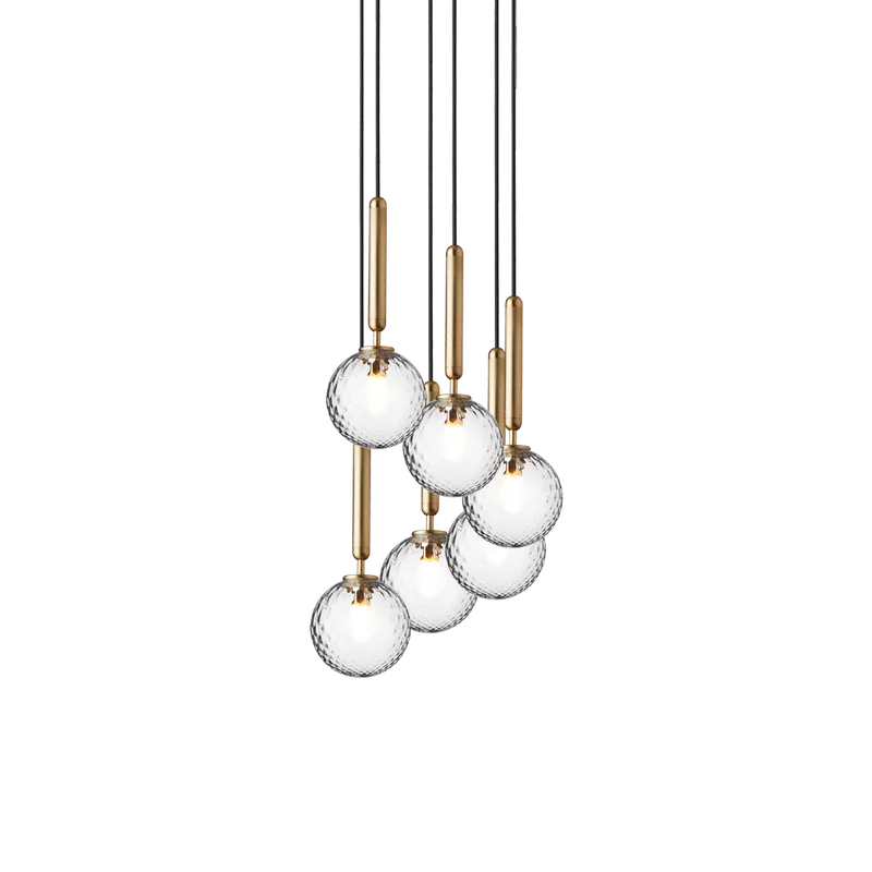 Miira 6 Lysekrone de Nuura en Brass / optic clear – photo du produit