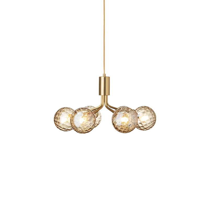 Apiales 6 Lysekrone by Nuura in Brushed brass / optic gold – product photo