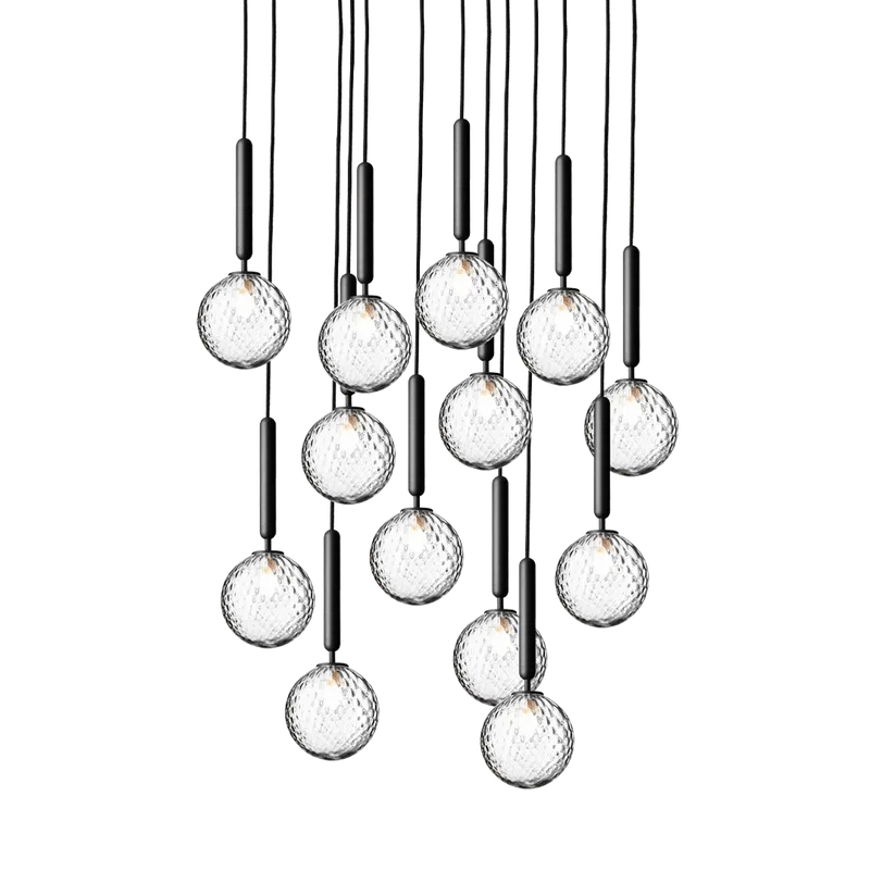 Miira 13 Lysekrone by Nuura in Rock grey / optic clear – product photo
