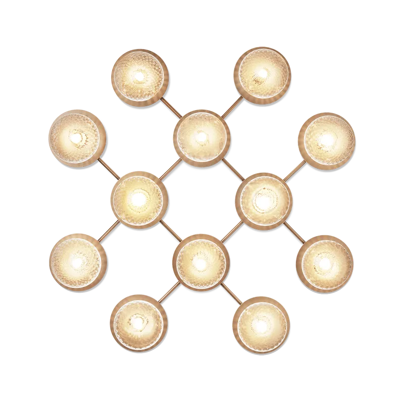 Liila 12 Væglampe, nordic gold / optic clear by Nuura – product photo