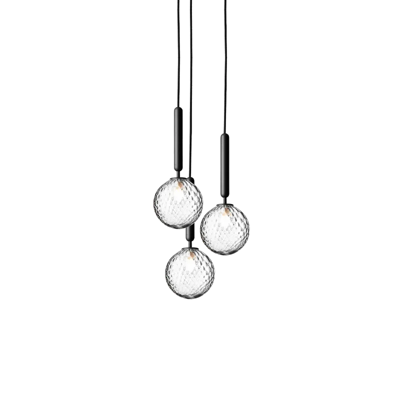 Miira 3 Lysekrone by Nuura in Rock grey / optic clear – product photo