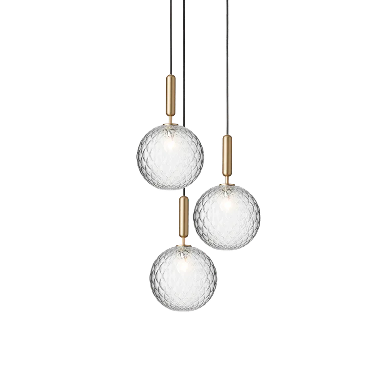 Miira 3 Large Lysekrone van Nuura in Brass / optic clear – productfoto