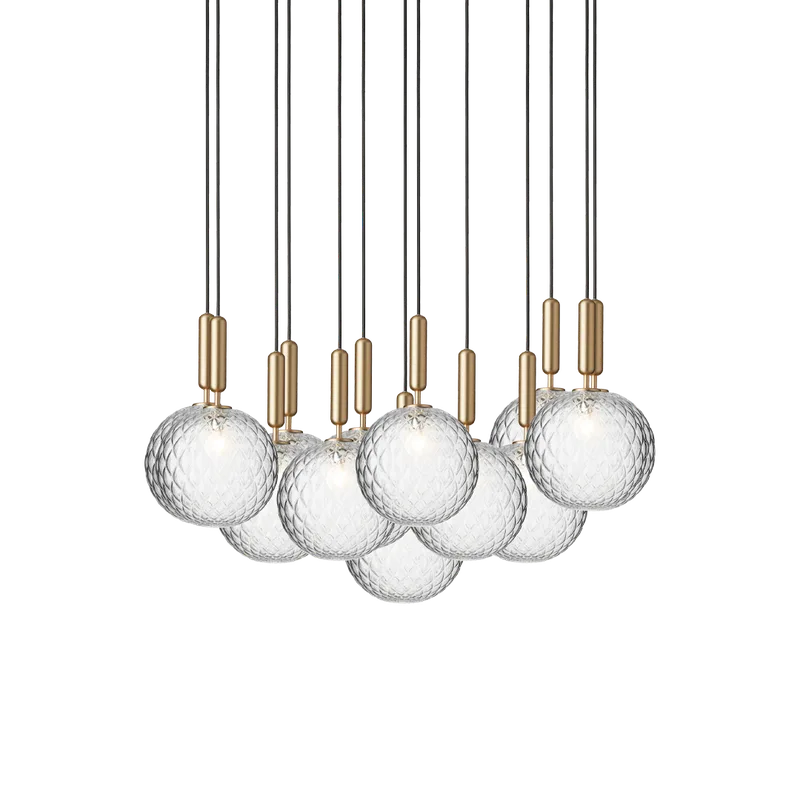 Miira 13 Large Lysekrone by Nuura in Brass / optic clear – product photo