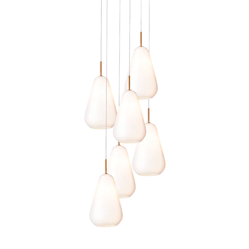 Anoli 6 Lysekrone by Nuura in Nordic gold / opal – product photo