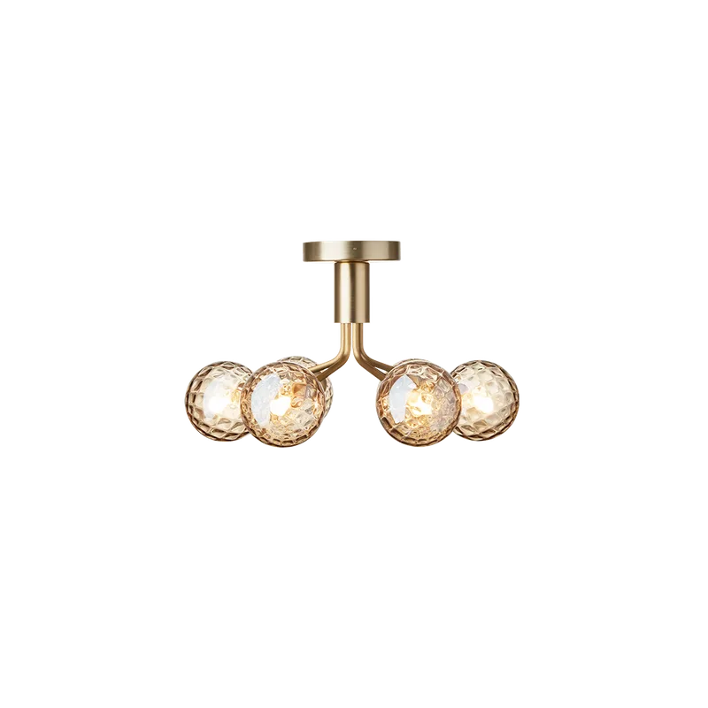 Apiales 6 Ceiling Lysekrone van Nuura in Brushed brass / optic gold – productfoto
