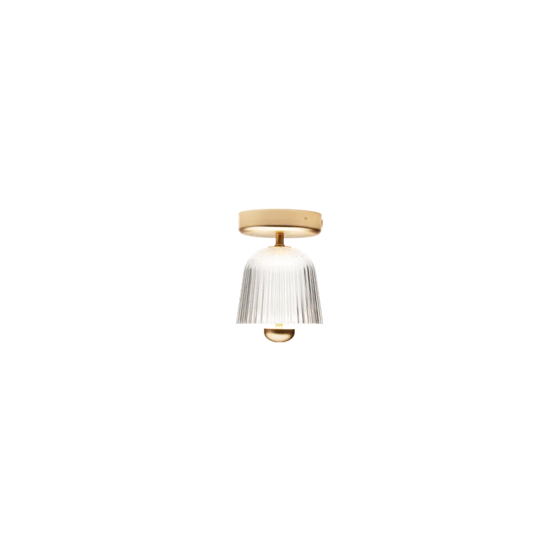 Asteea Ceiling Væglampe, satin brass / ripple clear de Nuura – photo du produit