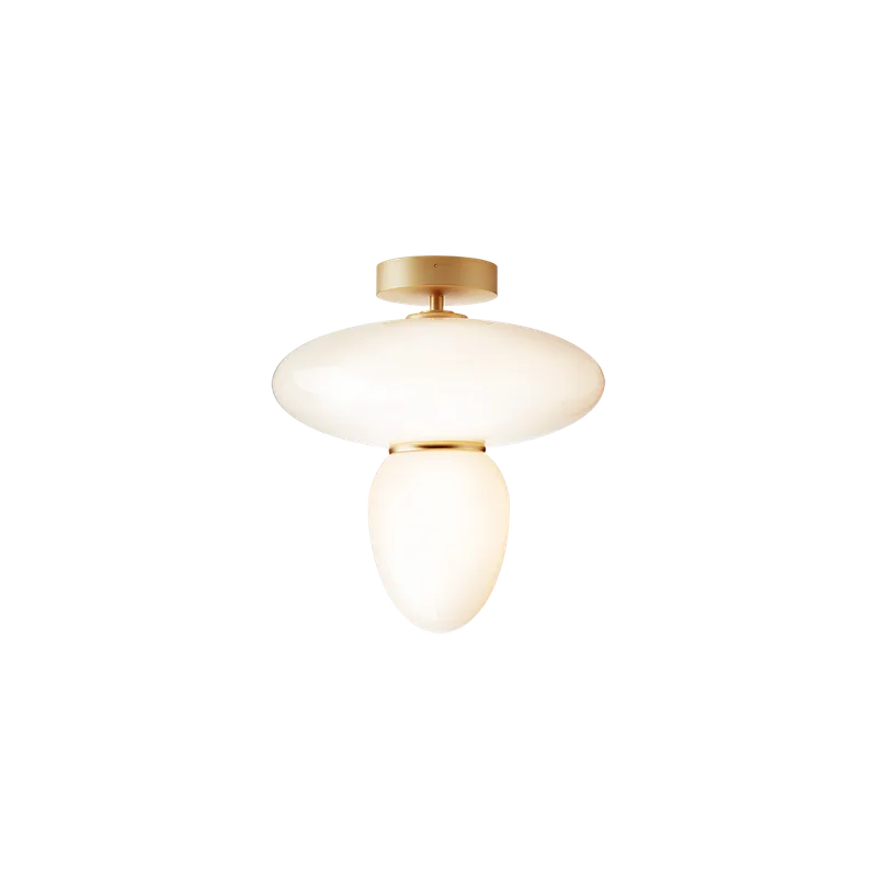 Rizzatto 42 Lysekrone, satin brass / opal by Nuura – product photo