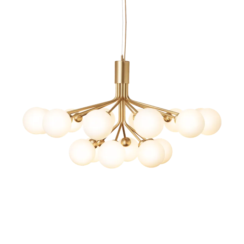 Apiales 18 Lysekrone de Nuura en Brushed brass / opal – photo du produit