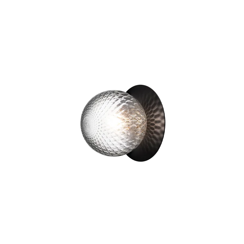 Liila 1 Medium Væglampe de Nuura en Black / optic clear – photo du produit