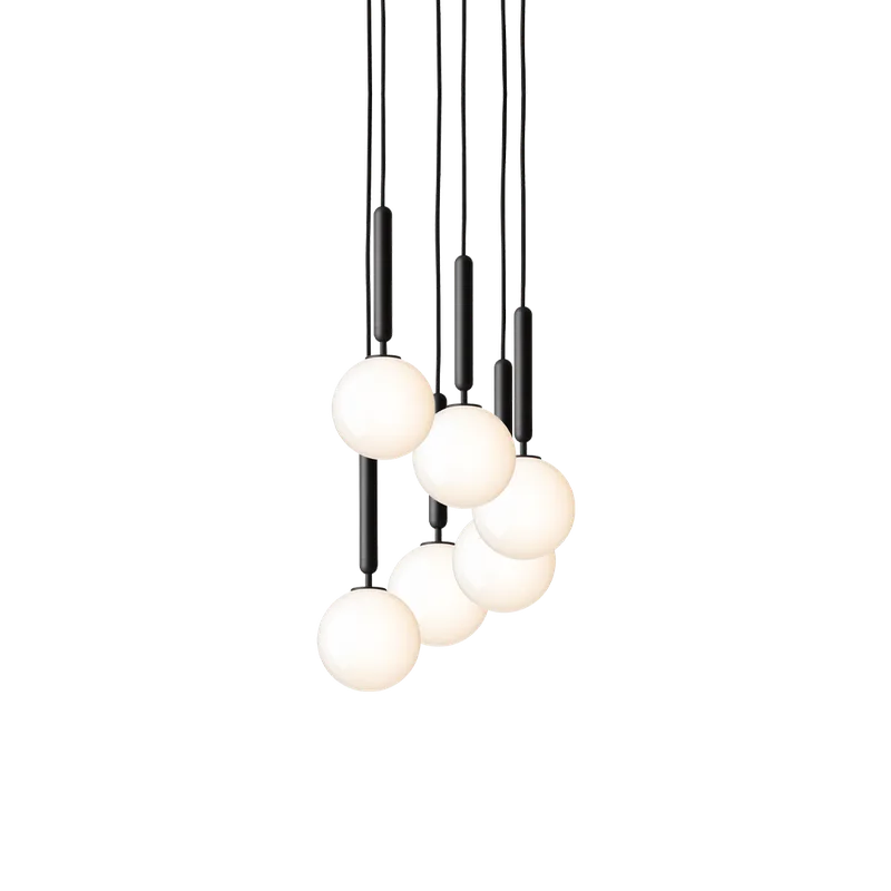 Miira 6 Lysekrone de Nuura en Rock grey / opal – photo du produit