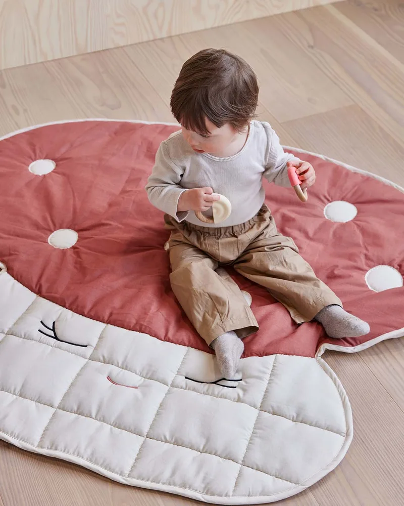 Mushroom Quilted Blanket by OYOY Living Design – interior photo