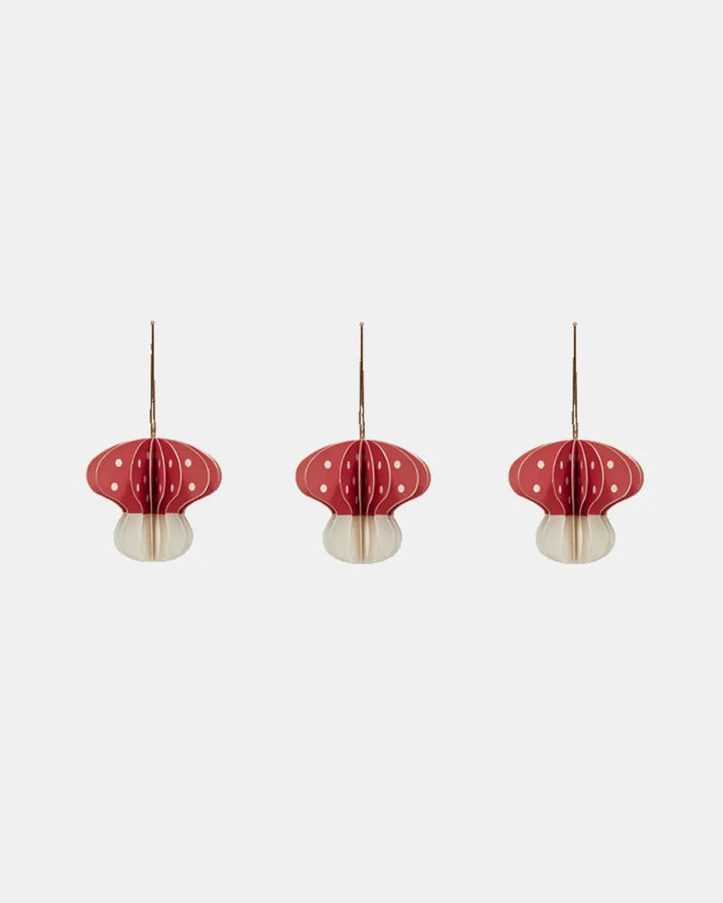 Christmas Mushroom Paper Ornament - Pack of 3 by OYOY Living Design – product photo
