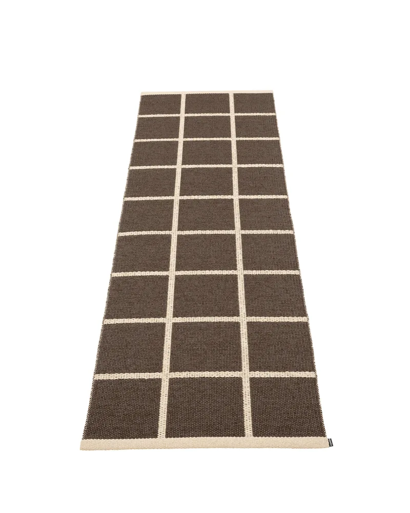 CRISS Dark Brown - Runner Rug by Pappelina in Dark Brown, Runner Rug, 70 × 150 cm – product photo