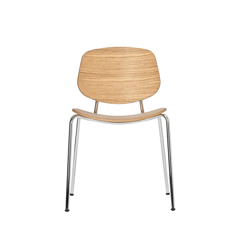 Pandora Dining Steel von Ro Collection in Chrome, Oiled Oak – Produktfoto
