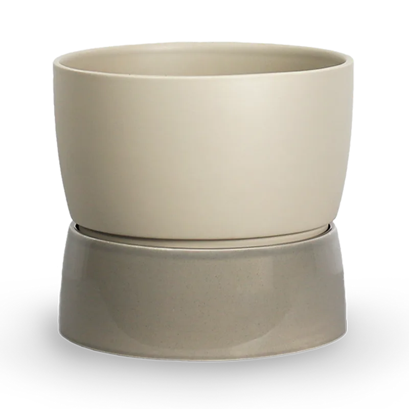 Two Tone Planter Floor, Large by Ro Collection in Dune grey – product photo