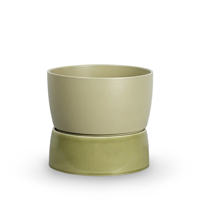 Two Tone Planter Floor, Small von Ro Collection in Artichoke green – Produktfoto