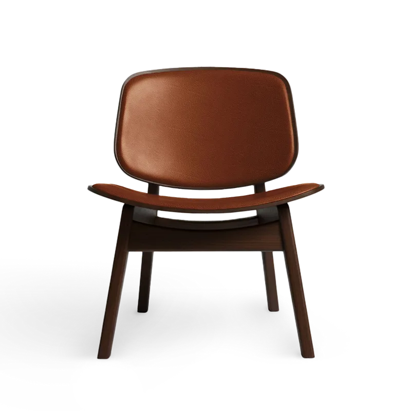 Pandora Lounge by Ro Collection in Smoked Oak, Rio Leather Cognac – product photo
