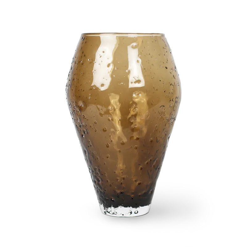 Crushed Glass Vase, Large by Ro Collection in Sepia brown – product photo