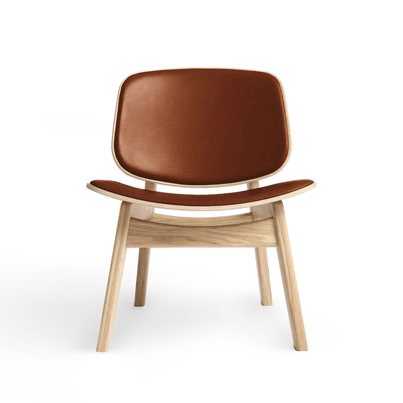 Pandora Lounge by Ro Collection in Soaped Oak, Rio Leather Cognac – product photo