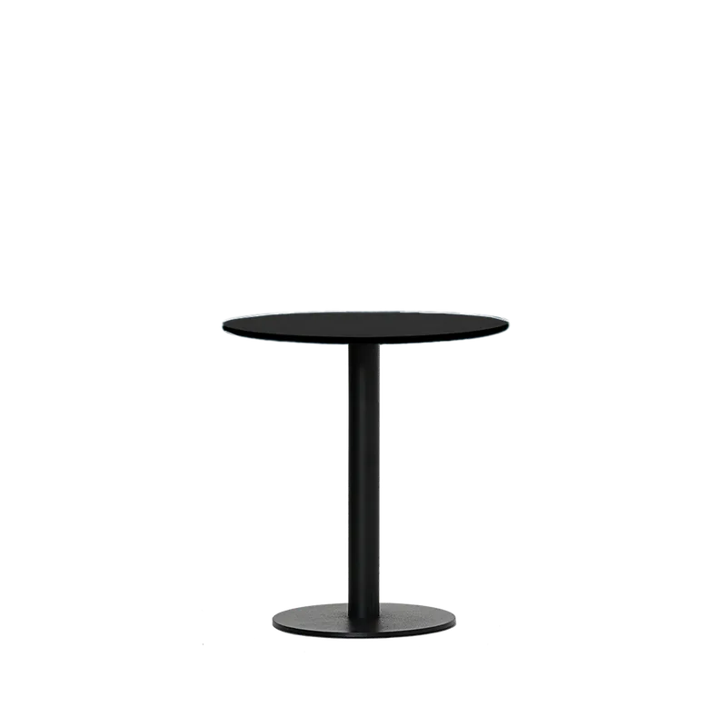 Galley Café Table / Laminate von Ro Collection in Ø70, Laminate / Black, Black – Produktfoto