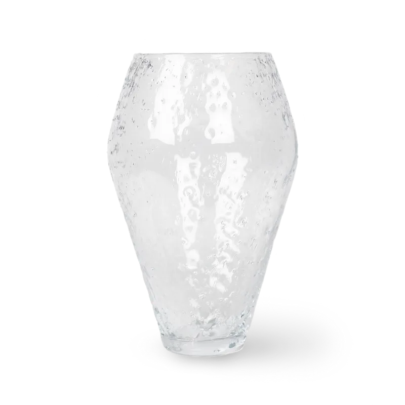 Crushed Glass Vase, Large by Ro Collection in Clear – product photo