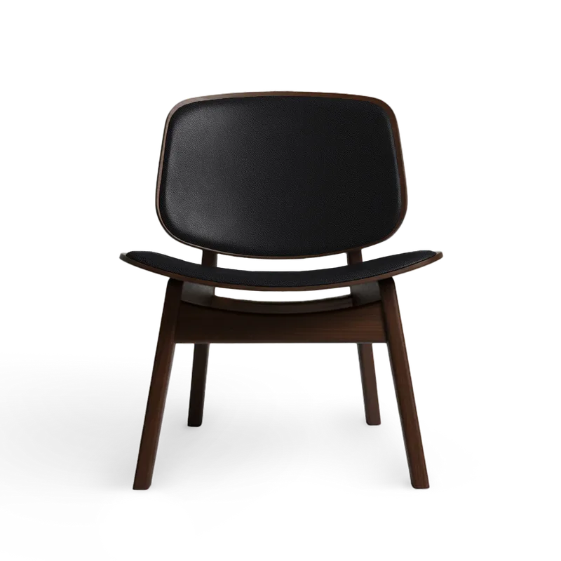 Pandora Lounge by Ro Collection in Smoked Oak, Rio Leather Black – product photo