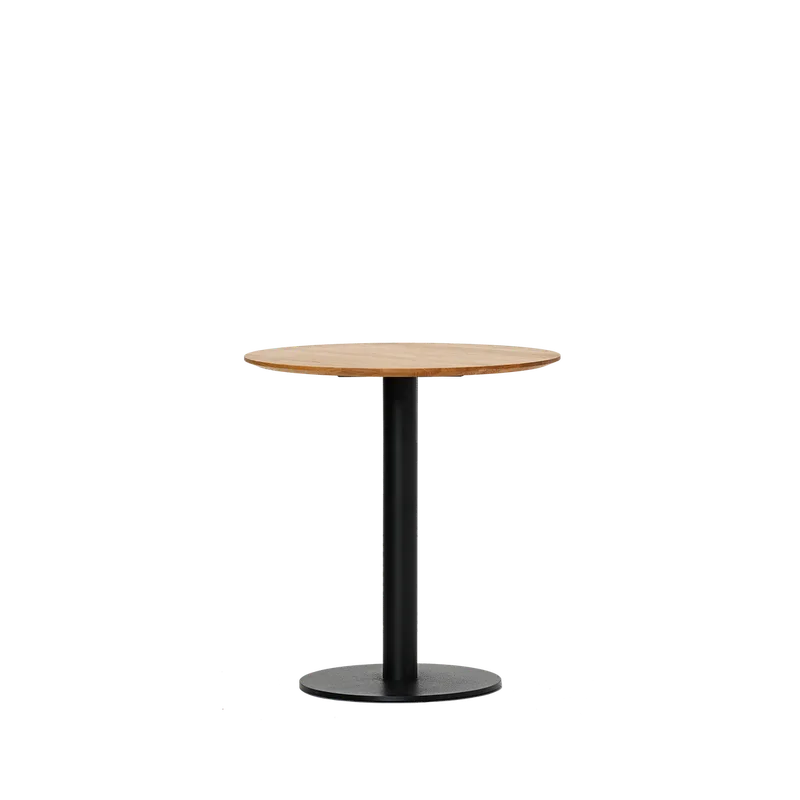 Galley Café Table / Solid Oak by Ro Collection in Ø70, Olieret eg, Black – product photo