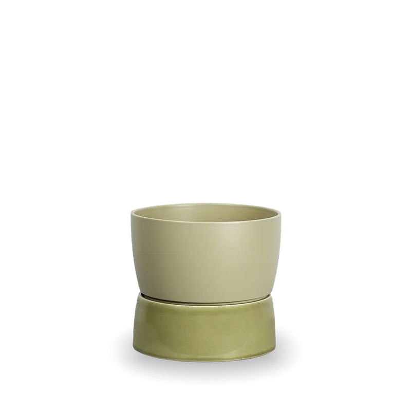 Two Tone Planter, Small by Ro Collection in Artichoke green – product photo