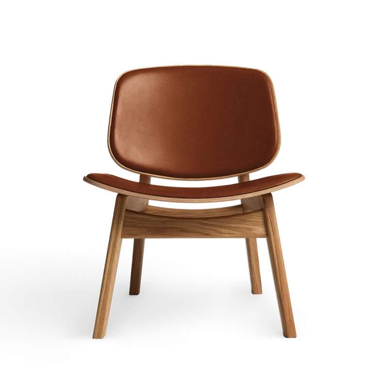 Pandora Lounge von Ro Collection in Oiled Oak, Rio Leather Cognac – Produktfoto