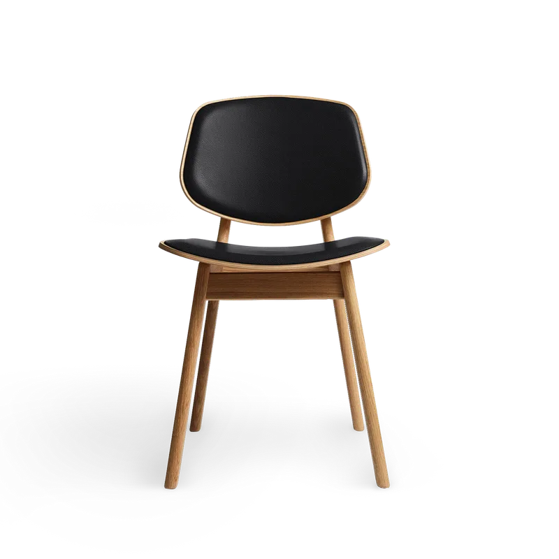 Pandora Dining by Ro Collection in Oiled Oak, Rio Leather Black – product photo