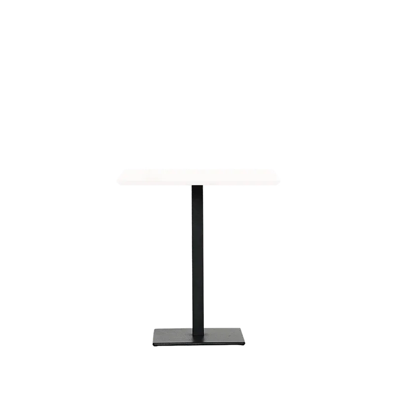 Galley Café Table / Laminate von Ro Collection in 70 / 70, Laminate / Soft White, Black – Produktfoto