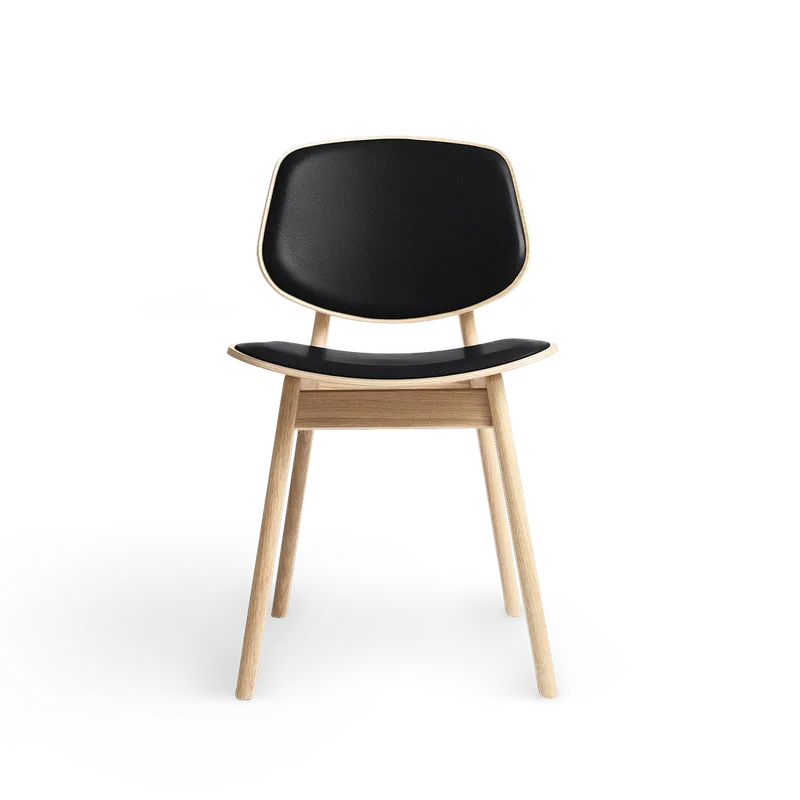 Pandora Dining by Ro Collection in Soaped Oak, Rio Leather Black – product photo