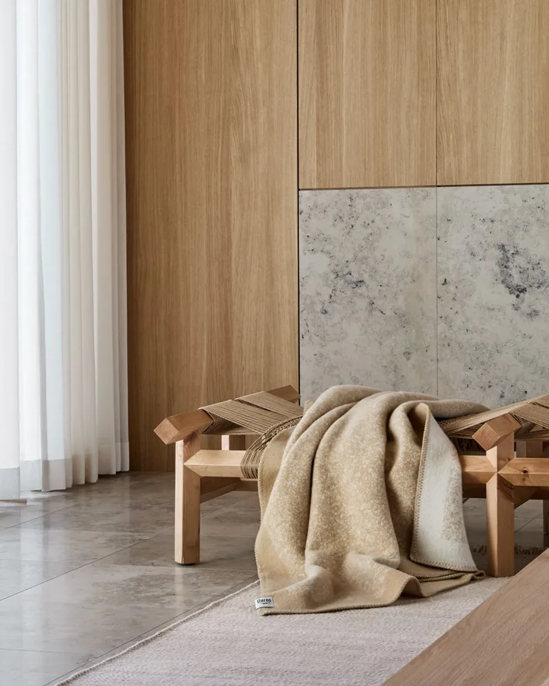 Mineral de Røros Tweed en Sand – photo d’ambiance 3 sur 8