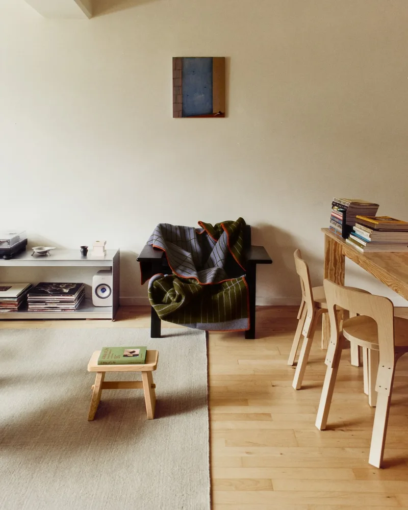 Kassett de Røros Tweed en Moss Green/Light Blue Grey – photo d’ambiance 3 sur 6