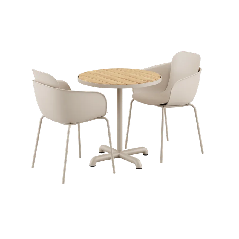 Kirra Cafe Table Taupe & 2 Patio Chair No. One by SACKit in Patio Chair no. One S2 – product photo