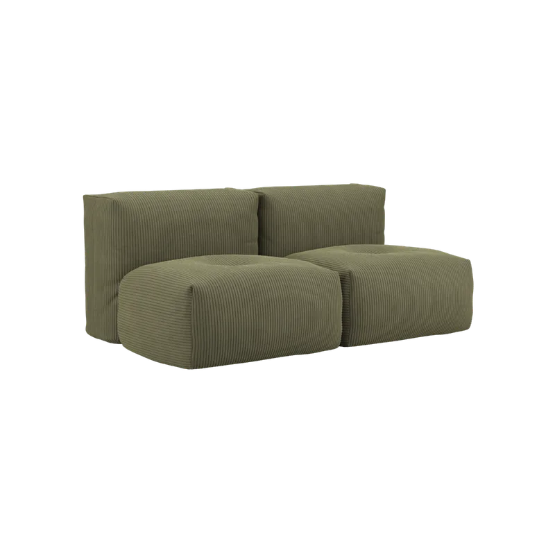 Soft Sofa Indoor - 2 Seater de SACKit en Corduroy Olive – photo du produit