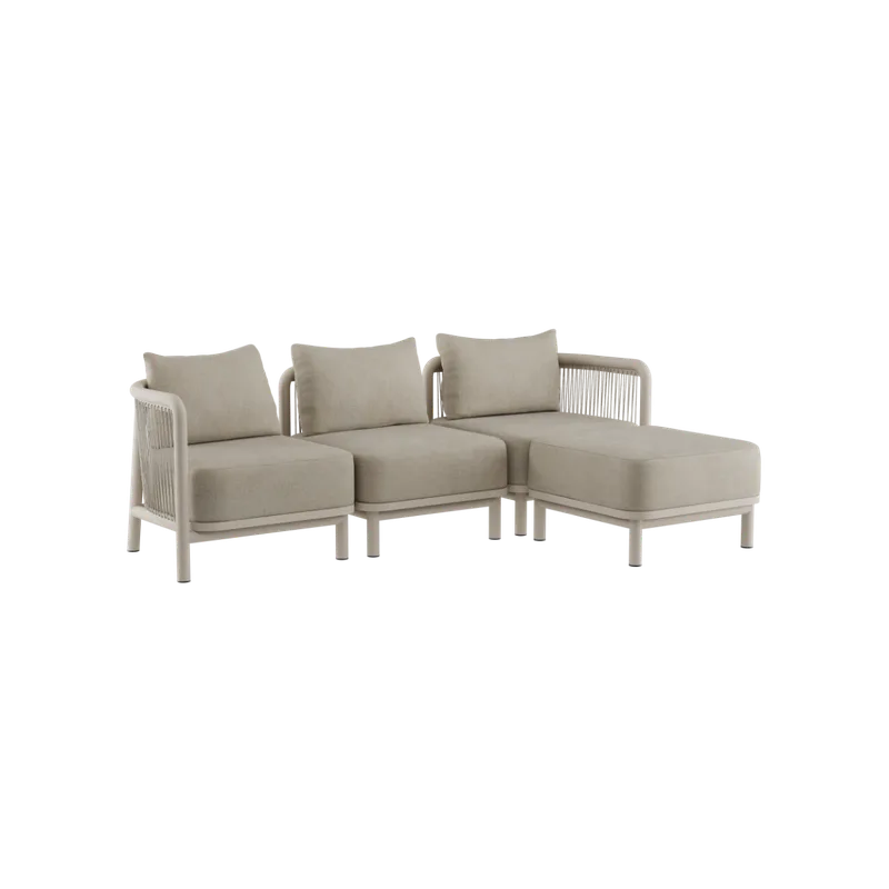 Kirra Lounge Sofa - 3 seater by SACKit in Kirra Sand, With pouf – product photo